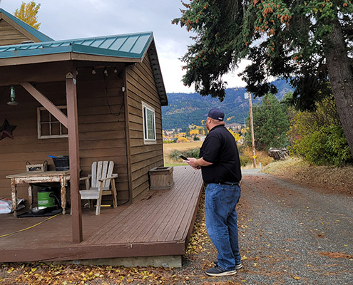 Nathan Pool performing a home inspection
