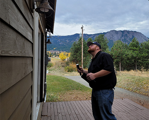 Nathan Pool inspecting a home